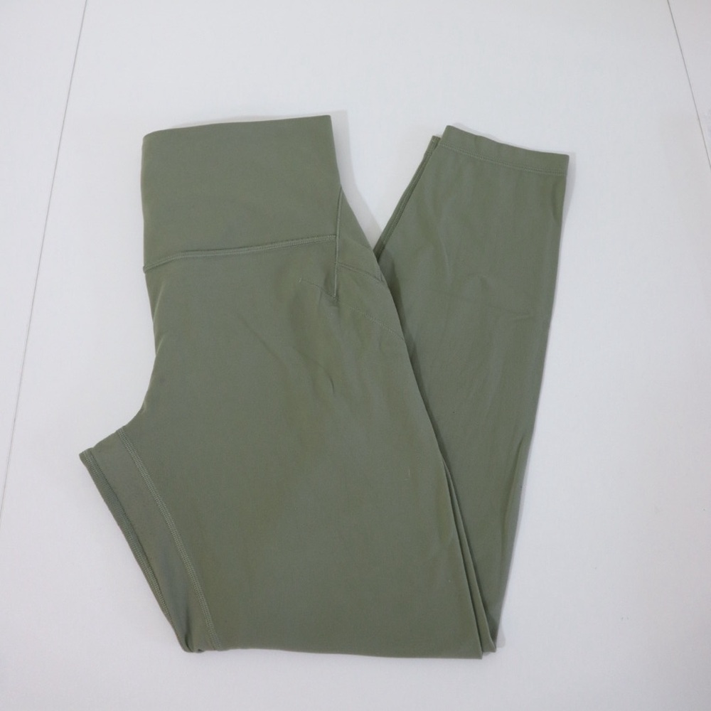 lululemon Fold HR Yoga Tight 25”L *Nulu Rosemary Green leggings Size 10